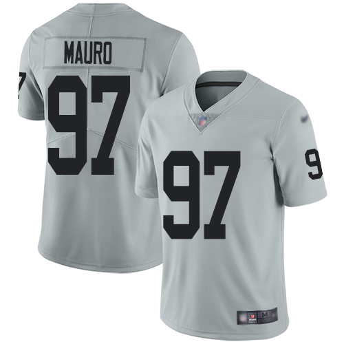 Men Oakland Raiders Limited Silver Josh Mauro Jersey NFL Football #97 Inverted Legend Jersey->oakland raiders->NFL Jersey